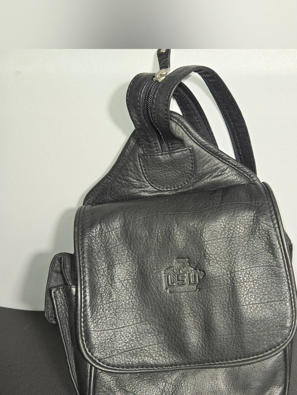 Canyon Outback Black Leather Goods LSU Fan Purse - Geaux Tigers! Crossbody Bag